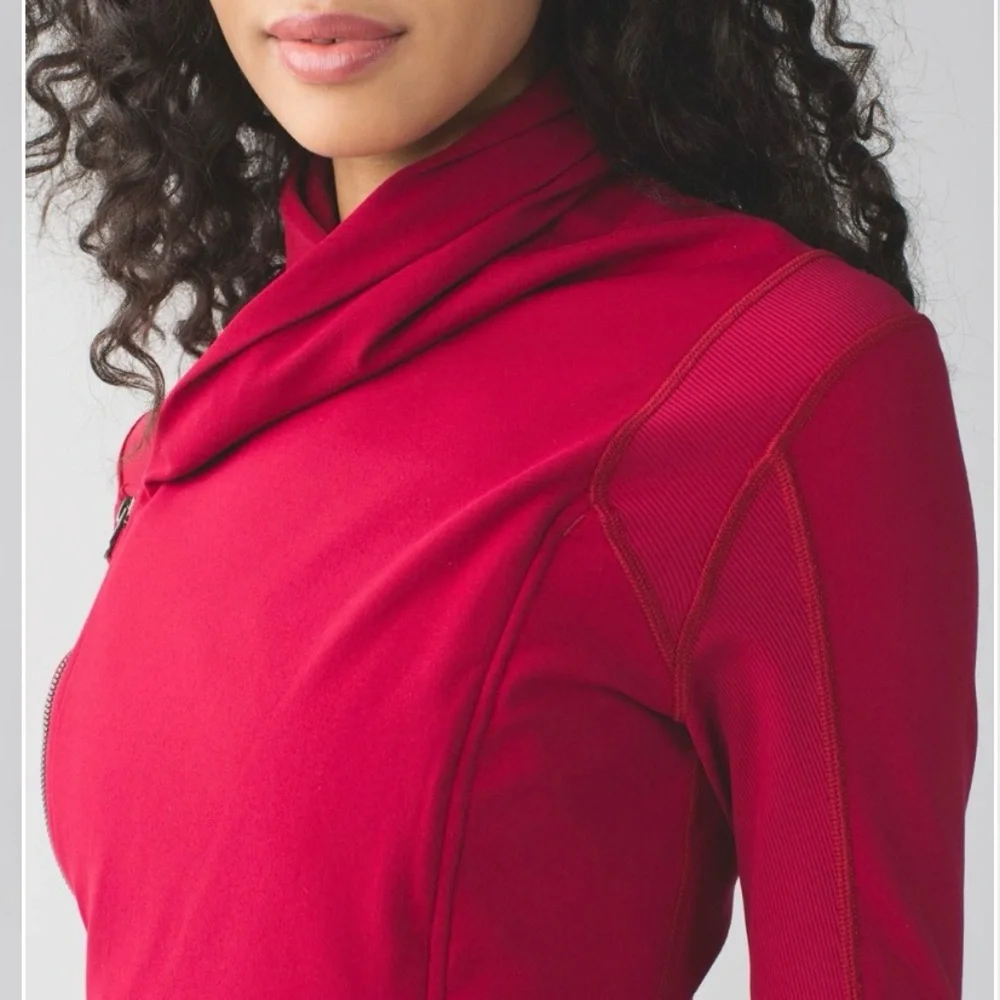Lululemon | Bahkti Cranberry Red Bhakti Athleisure Workout Yoga Wrap Jacket 6 - Picture 3 of 8